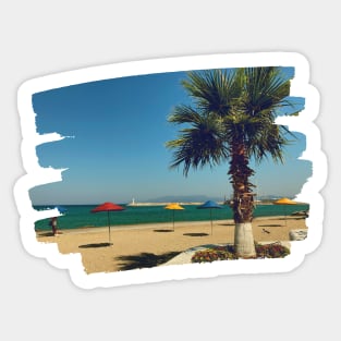 Beautiful photography of ocean waves and blue sky Sticker